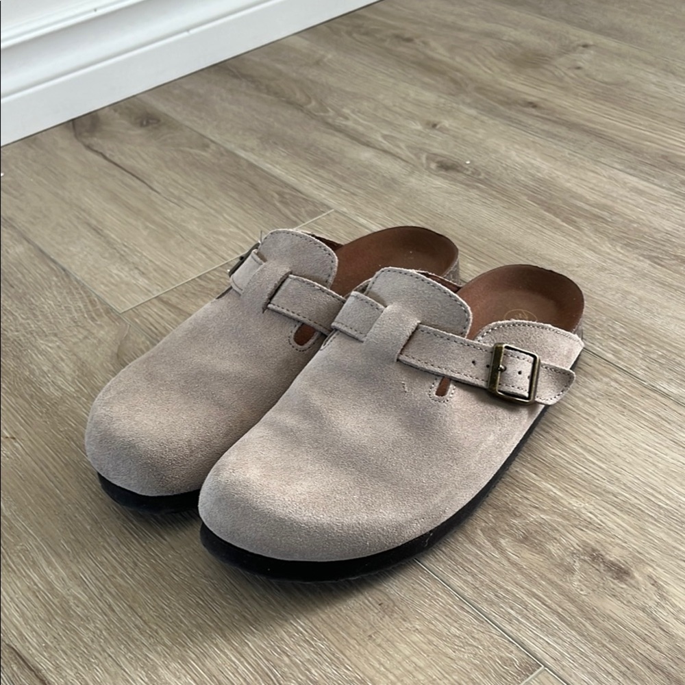 Suede Slip-On Shoes - Beige